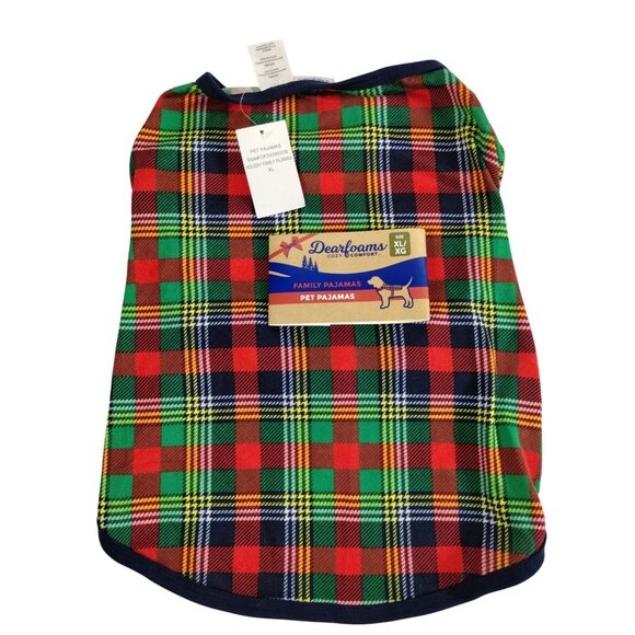 Dearfoams Holiday Family Pet Pajamas XL Plaid Dog Outfit - Picture 1 of 6